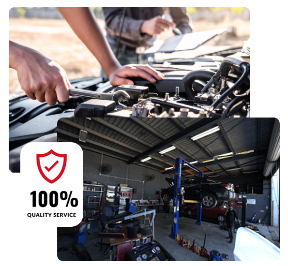 Professional car repair service with expert mechanics ensuring 100% quality. Reliable auto workshop for maintenance and vehicle diagnostics.